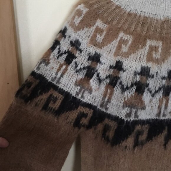 BOLIVIA HANDKNITS 100% alpaca sweater/UnisexL - Picture 4 of 5